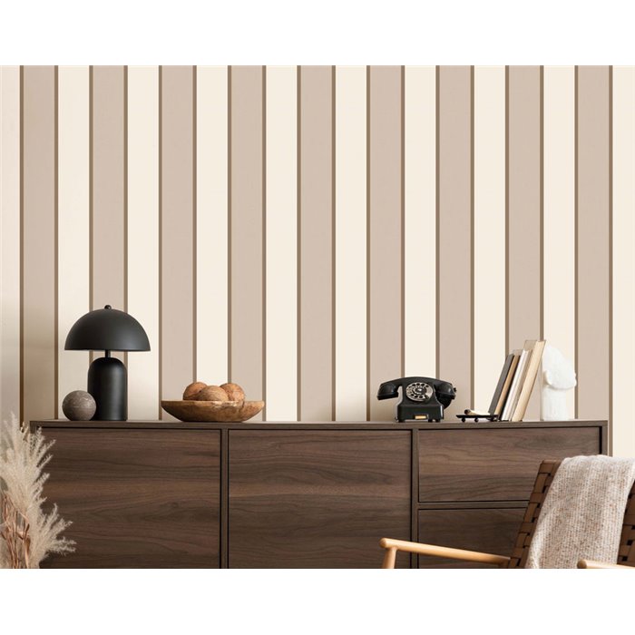 Cristiana Masi|Tapete zweifarbige beige Streifen|Streifen
