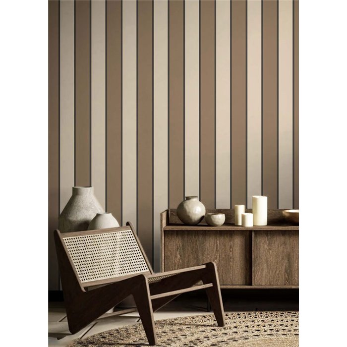 Cristiana Masi|Wallpaper two-tone brown stripes|Stripes