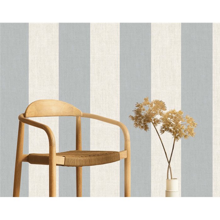 Cristiana Masi|Papel pintado rayas anchas azules|Imitacion Tela