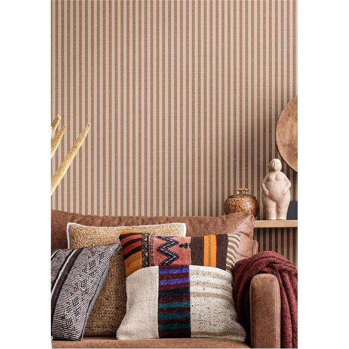Cristiana Masi|Papier Peint fines rayures terracotta|Rayures