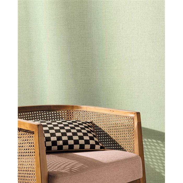 Caselio|Raffia-effect green mottled wallpaper|Symphony