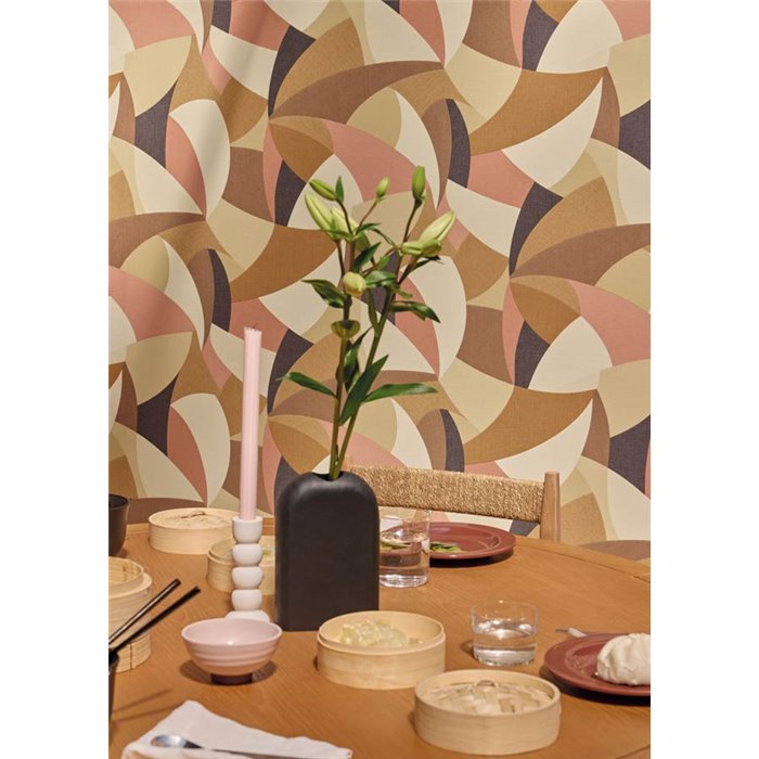 Caselio|Naturfaser Tapete geometrisch braun|Symphony