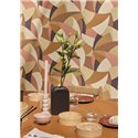 Caselio|Geometric natural-fiber brown wallpaper|Symphony
