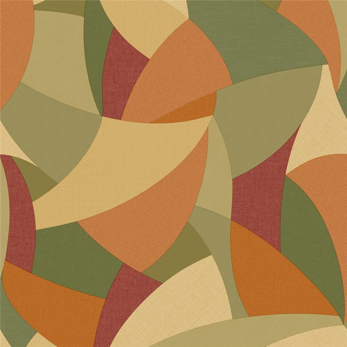 Caselio|Papel pintado fibra vegetal geométrico multicolor|Symphony