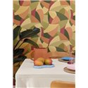 Caselio|Geometric natural-fiber multicolour wallpaper|Symphony