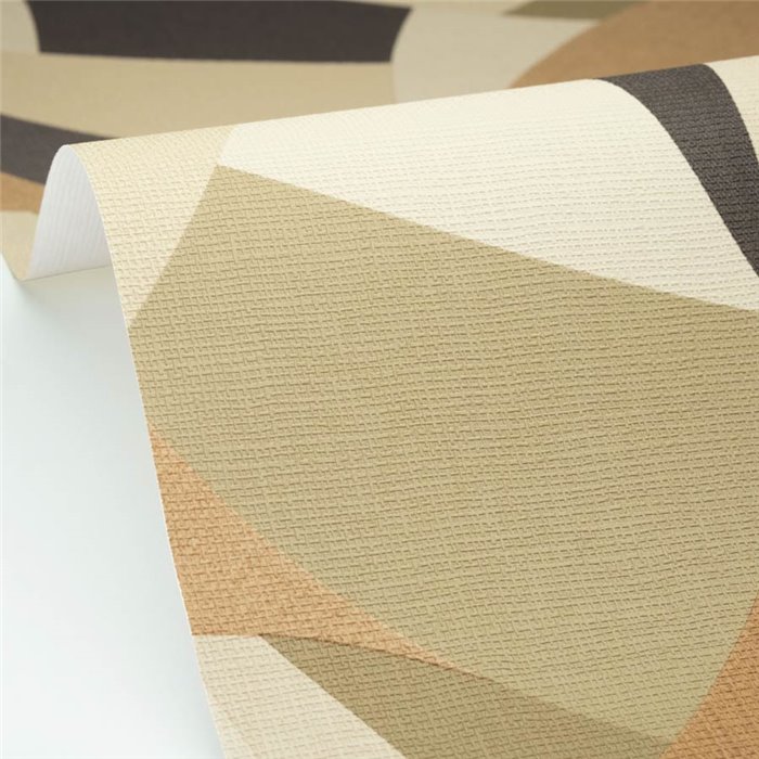 Caselio|Naturfaser Tapete geometrisch braun und grün|Symphony