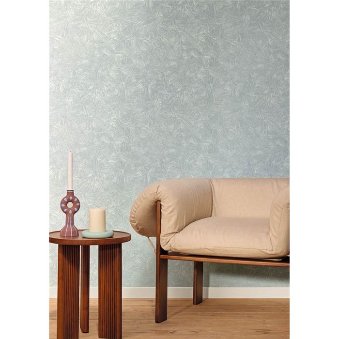 Caselio|Papier peint patchwork végétal mat bleu|Symphony