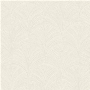 Caselio|Papel pintado fibra vegetal palmetas rojo|Symphony