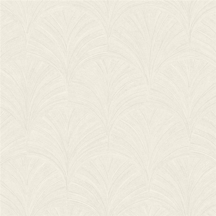 Caselio|Papel pintado fibra vegetal palmetas blanco|Symphony