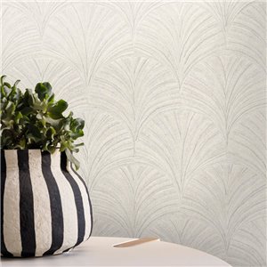 Caselio|Geometric natural-fiber brown and green wallpaper|Symphony 2