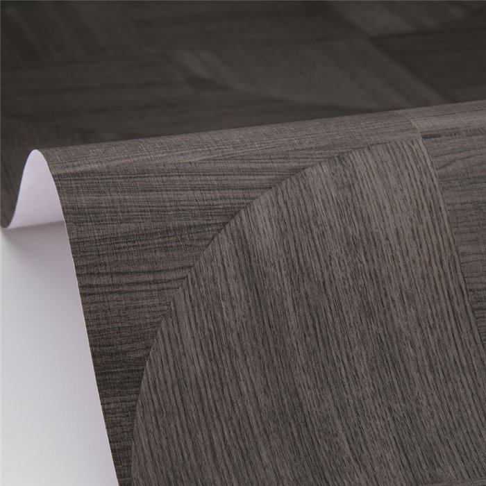 Geometric wood-effect wallpaper in black - Caselio Woodline 106829090