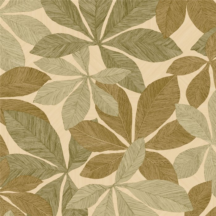 Papier peint floral aspect bois coloris vert - Caselio Woodline 106837070