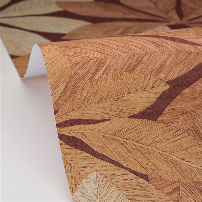 Papier peint floral aspect bois coloris bordeaux - Caselio Woodline 106838078