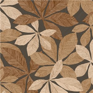 Papier peint floral aspect bois coloris marron - Caselio Woodline 106831026