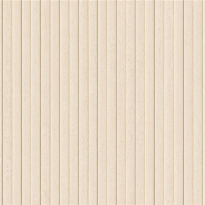 Wood slat wallpaper in a japandi style in white - Caselio Woodline 106840000