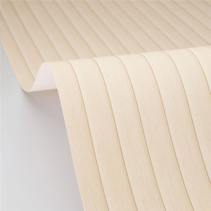 Papier peint lattes de bois style japandi coloris blanc - Caselio Woodline 106840000