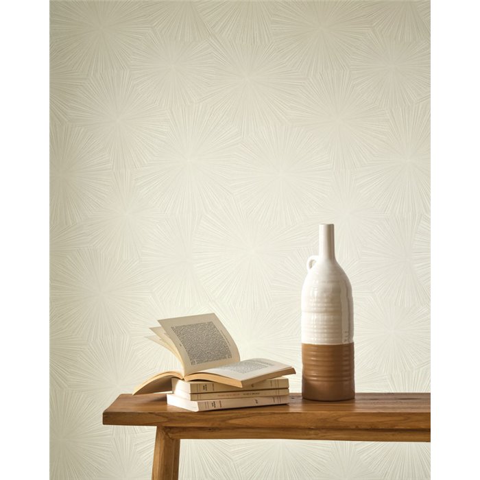 Papier peint moderne blanc brillant - Casadeco Solaris 201870011