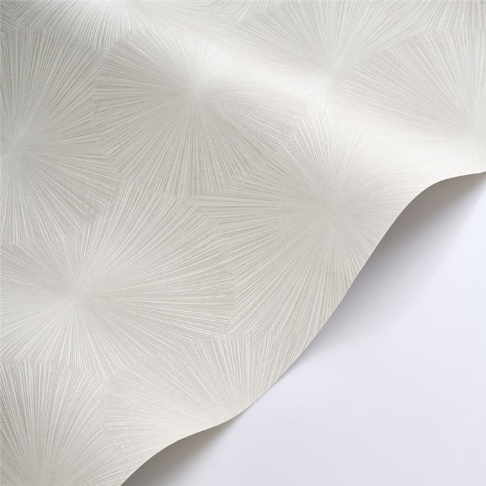 Casadeco|Modern glossy white wallpaper|Solaris
