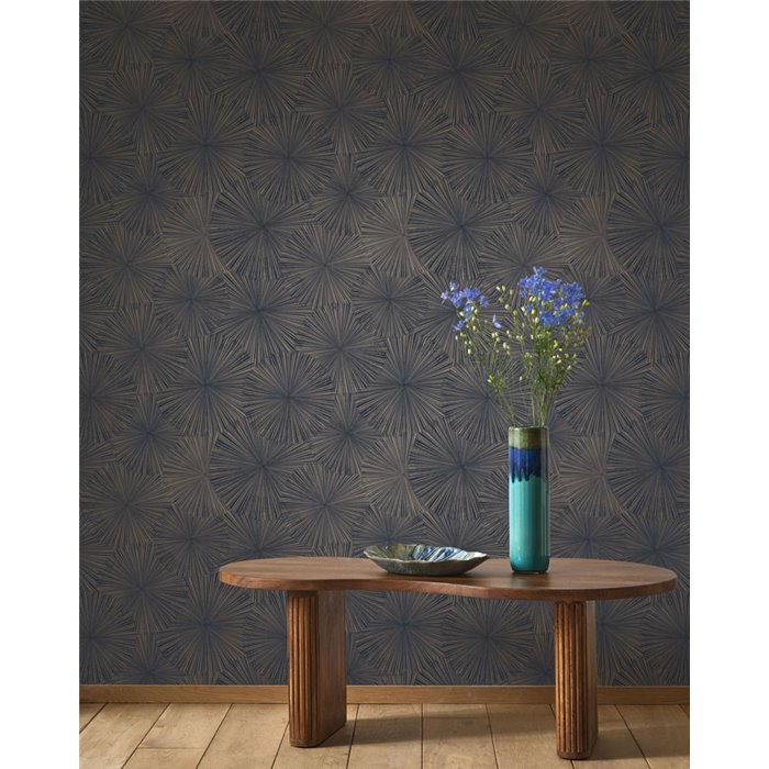 Papier peint moderne bleu brillant géométrique - Casadeco Solaris 201876810