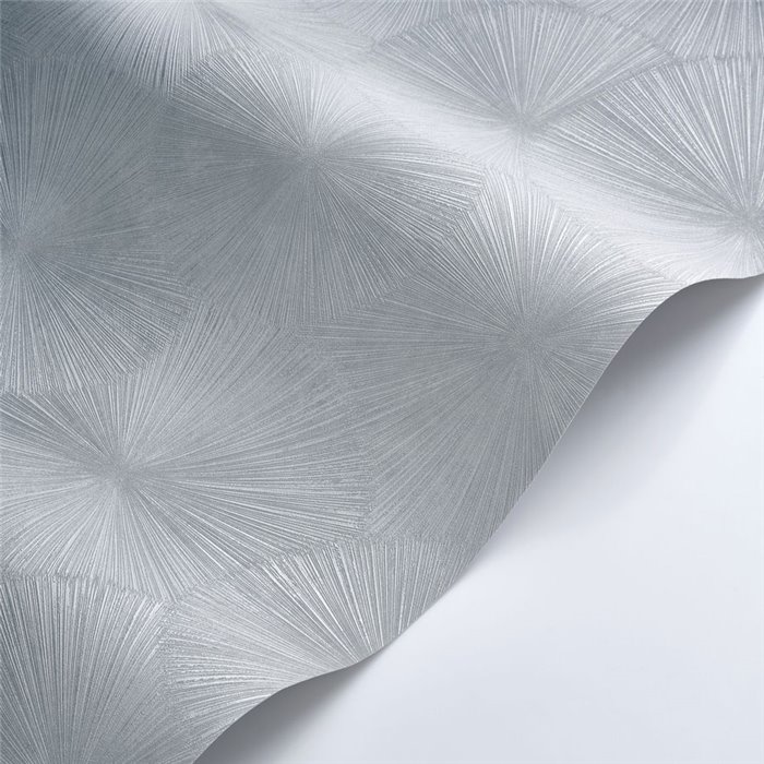 Papier peint moderne gris argent métallisé géométrique - Casadeco Solaris 201879200