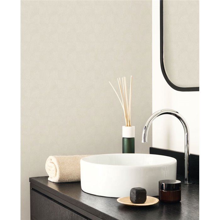 Papier peint contemporain beige brillant géométrique - Casadeco Solaris 201881485