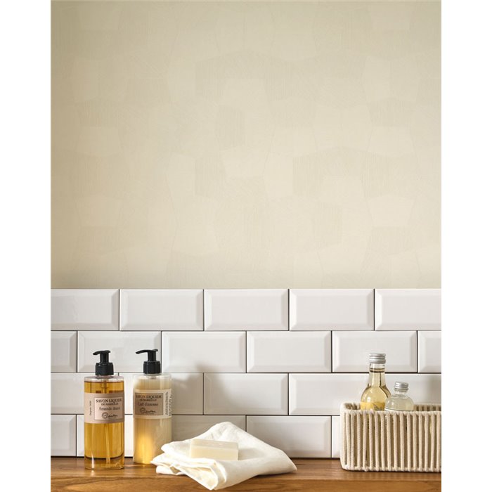 Casadeco|Minimalist matte white abstract wallpaper|Solaris