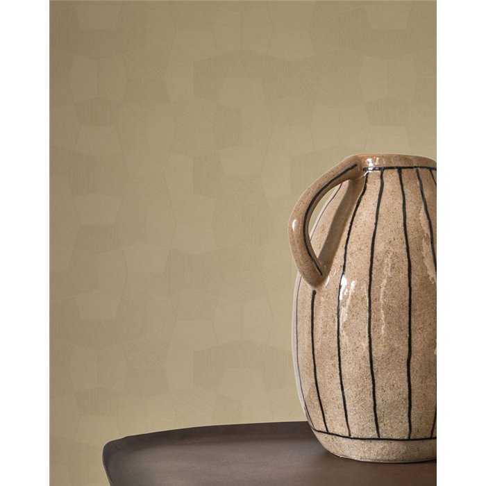 Papier peint minimaliste beige mat motif abstrait - Casadeco Solaris 201892518