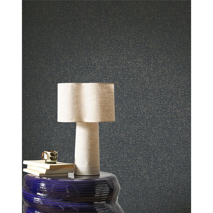 Tapete modern minimalistisch glänzend dunkelblau - Casadeco Solaris 201906844