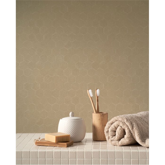 Tapete modern wabenmuster braun - Casadeco Solaris 201911860