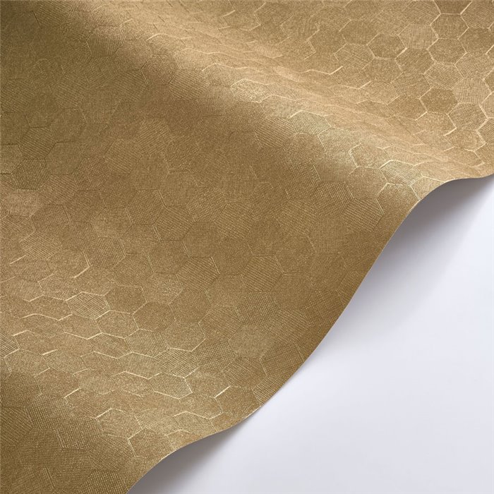 Casadeco|Metallic gold honeycomb-pattern wallpaper|Solaris
