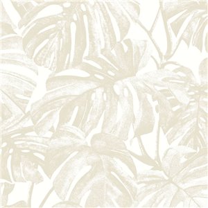 Papier peint floral feuilles de monstera marron brillant - Casadeco RIO 201792618