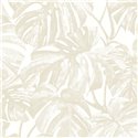 Casadeco|Floral monstera-leaf wallpaper in white glossy|Rio