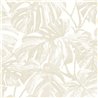 Casadeco|Floral monstera-leaf wallpaper in white glossy|Rio