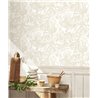 Casadeco|Floral monstera-leaf wallpaper in white glossy|Rio