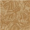 Casadeco|Floral monstera-leaf wallpaper in brown glossy|Rio