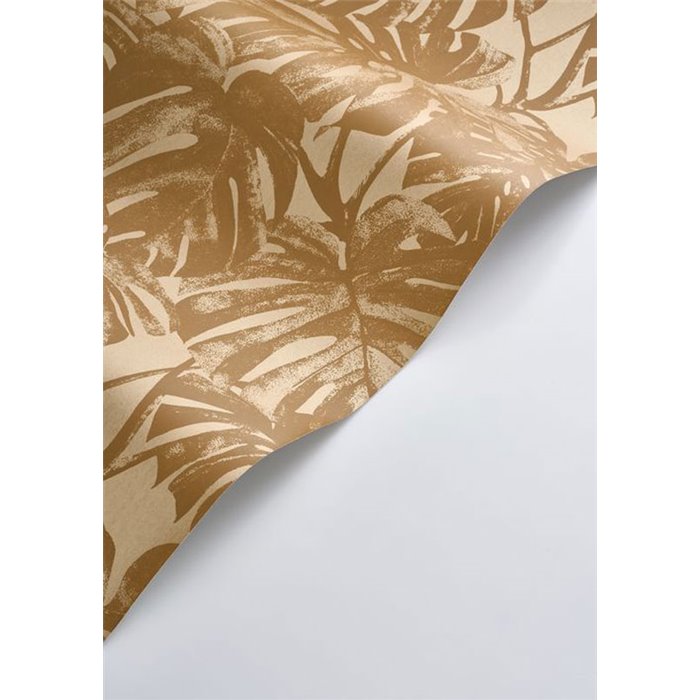 Papier peint floral feuilles de monstera marron brillant - Casadeco RIO 201792618