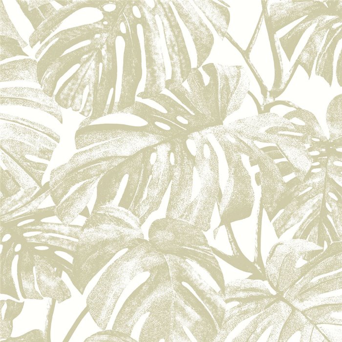 Papier peint floral feuilles de monstera blanc vert brillant - Casadeco RIO 201797254