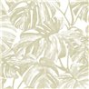 Casadeco|Floral monstera-leaf wallpaper in white green glossy|Rio