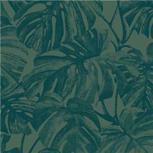 Papier peint floral feuilles de monstera blanc brillant - Casadeco RIO 201791410