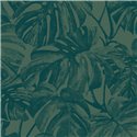Casadeco|Floral monstera-leaf wallpaper in green glossy|Rio