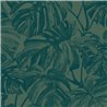 Casadeco|Floral monstera-leaf wallpaper in green glossy|Rio