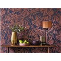 Casadeco|Floral monstera-leaf wallpaper in blue red glossy|Rio