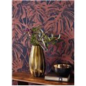 Floral monstera-leaf wallpaper in blue red glossy - Casadeco RIO 201798661
