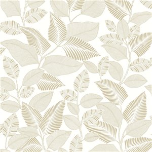 Floral tropical-plant wallpaper in green glossy - Casadeco RIO 201807850