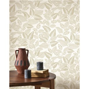 Tapete floral tropische pflanzen schwarz rosa glänzend - Casadeco RIO 201804522 2