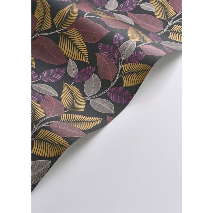 Papier peint floral plantes tropicales noir rose brillant - Casadeco RIO 201804522