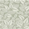 Casadeco|Floral tropical-plant wallpaper in light green glossy|Rio