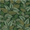 Floral tropical-plant wallpaper in green glossy - Casadeco RIO 201807850