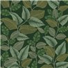 Casadeco|Floral tropical-plant wallpaper in green glossy|Rio