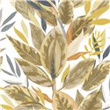 Tropical ficus-leaf wallpaper in white beige matte - Casadeco RIO 201811600